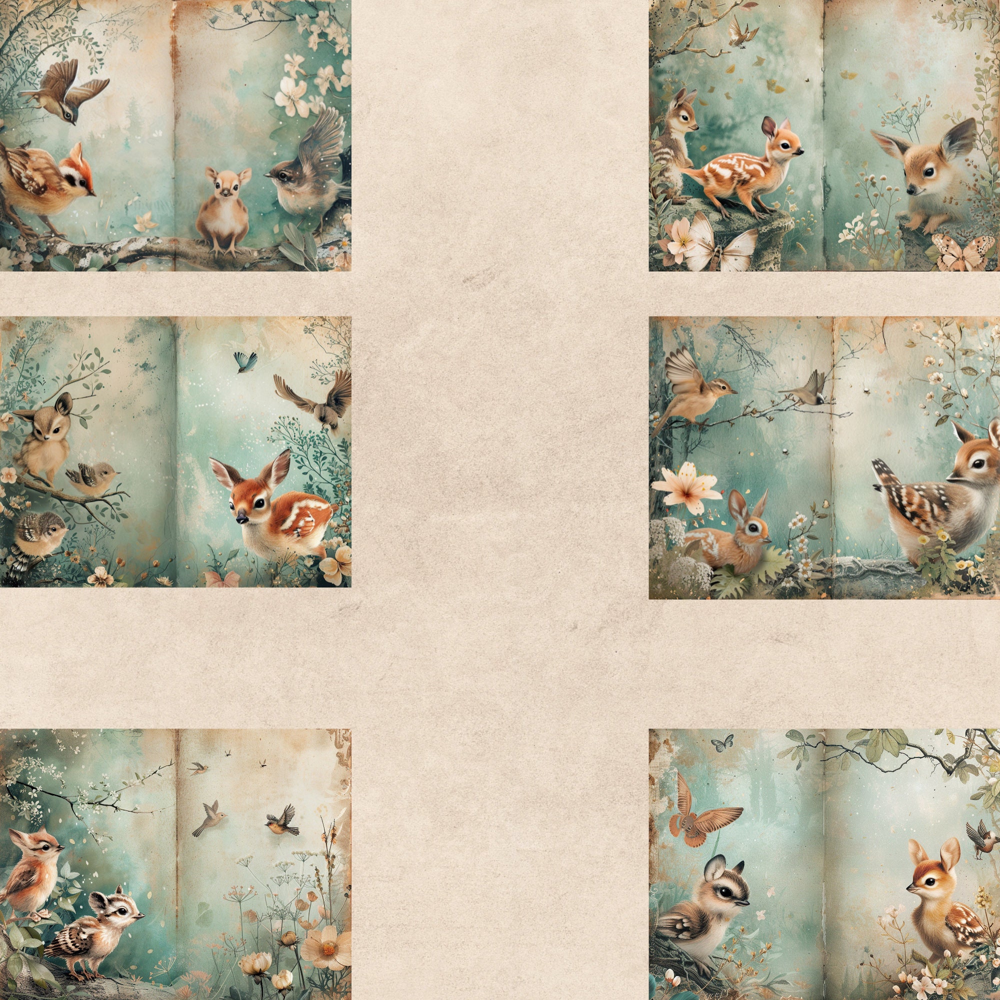 Junk Journal Printable, Whimsy Animals, Forest Animals Journal Papers ...