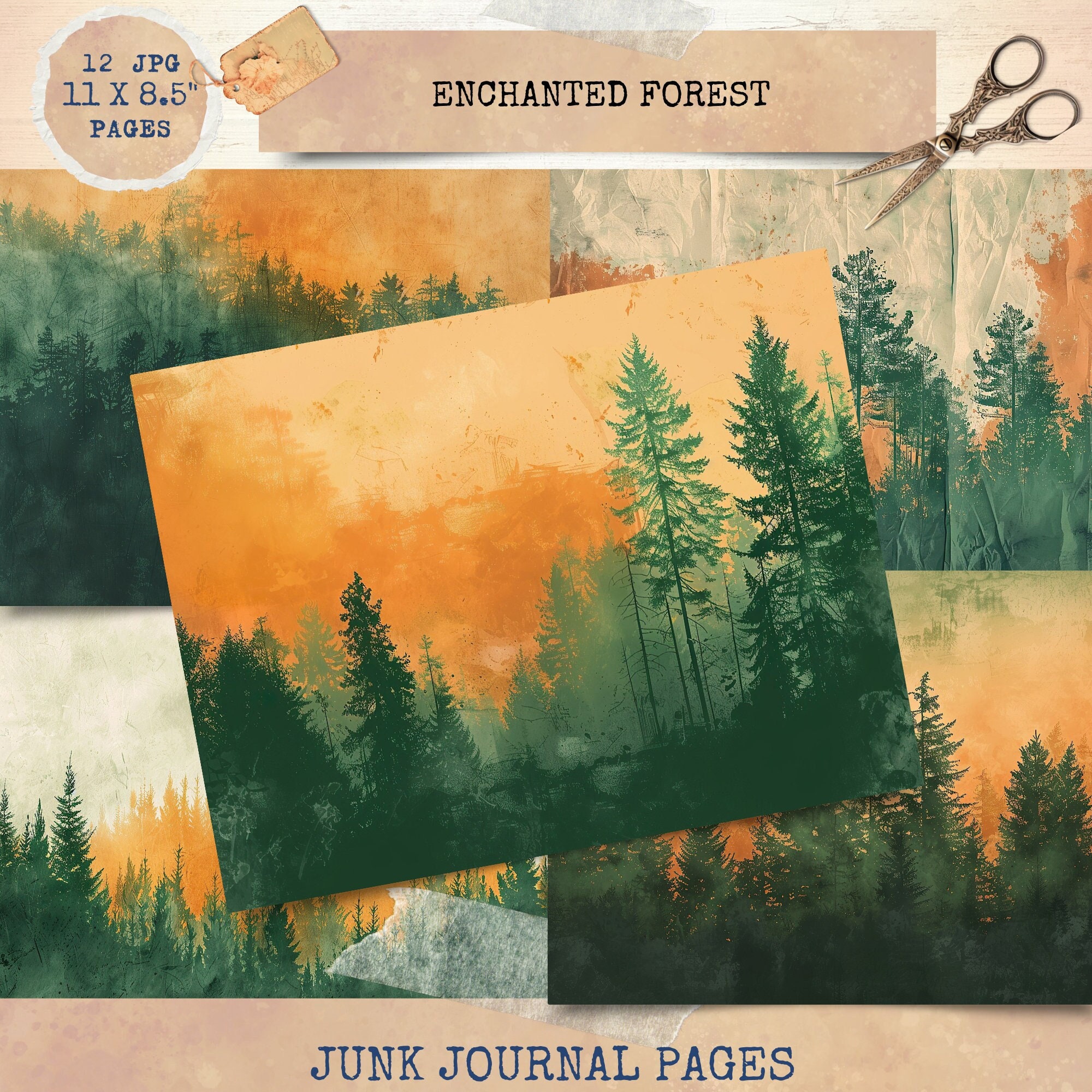 Junk Journal Printable, Enchanted Forest Junk Journal, Junk Journal ...