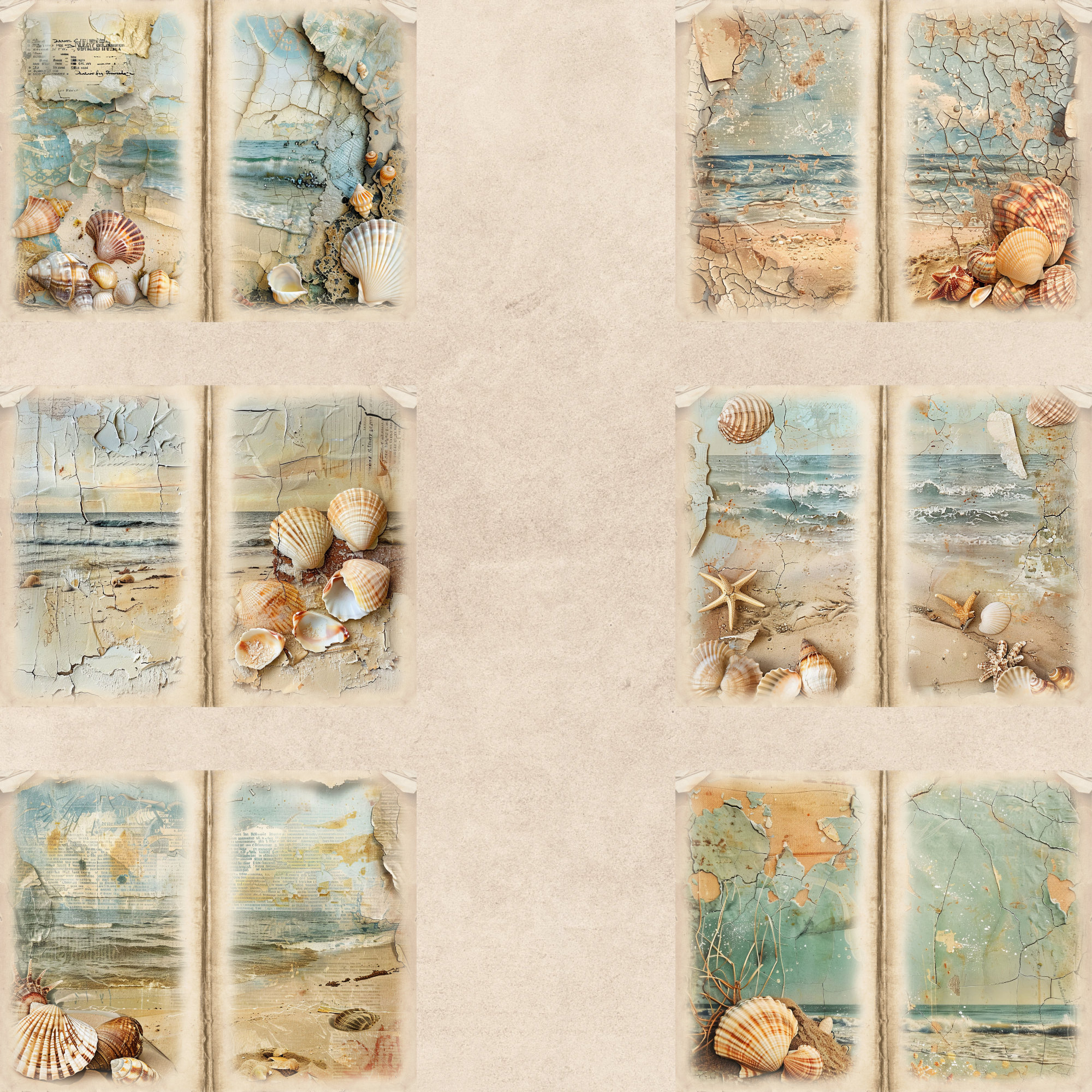 Junk Journal Printable, Vintage Beach Junk Journal, Ocean Journal