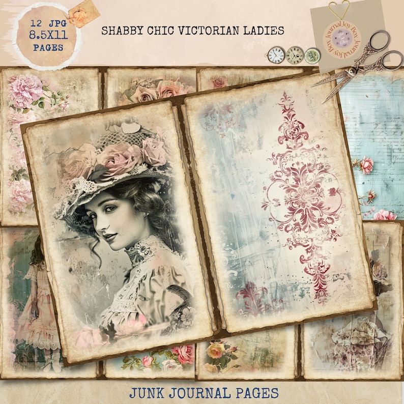 Junk Journal Printable, Victorian Ladies Journal Papers, Victorian Junk ...
