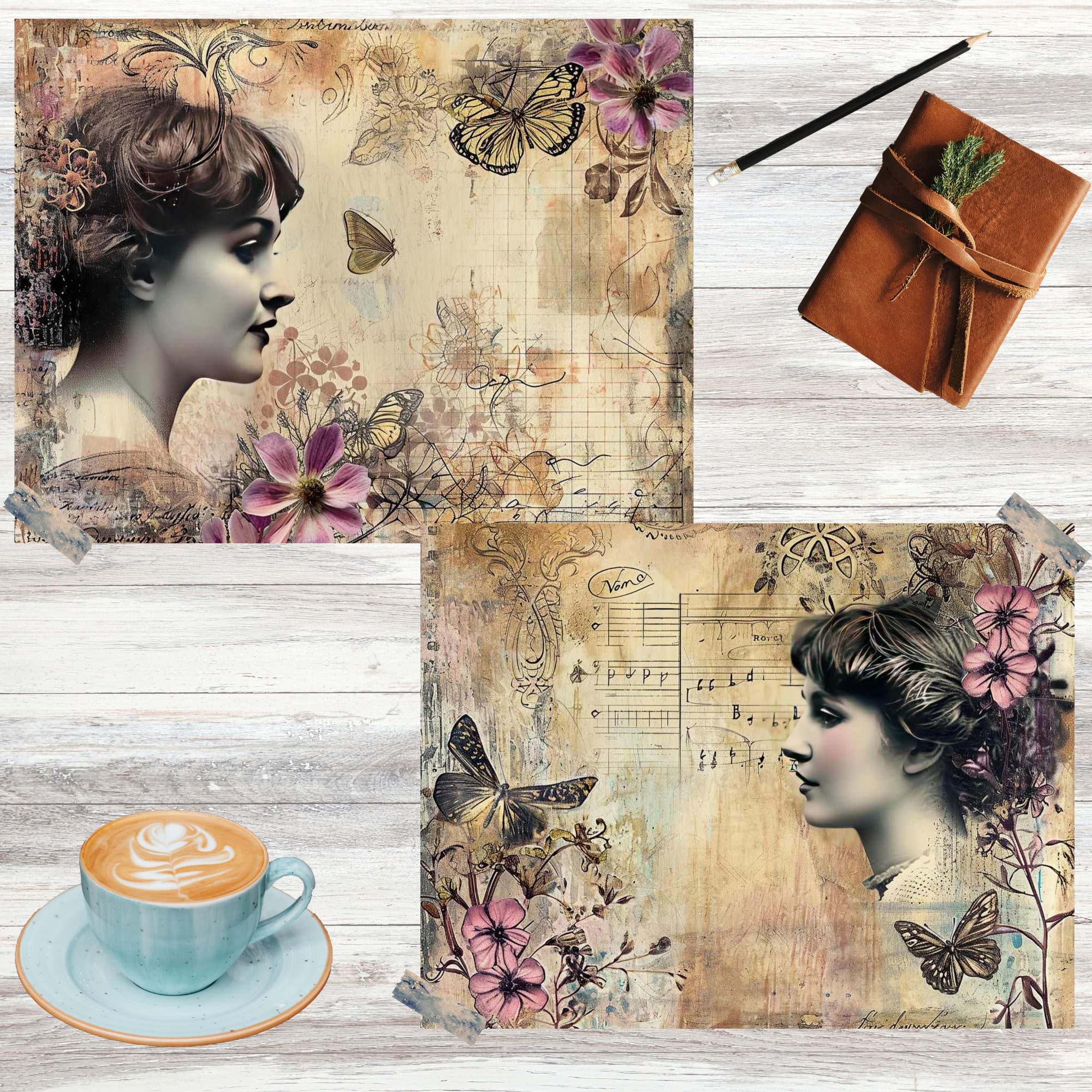 Junk Journal Printable, Victorian Ladies, Vintage Journal Papers ...