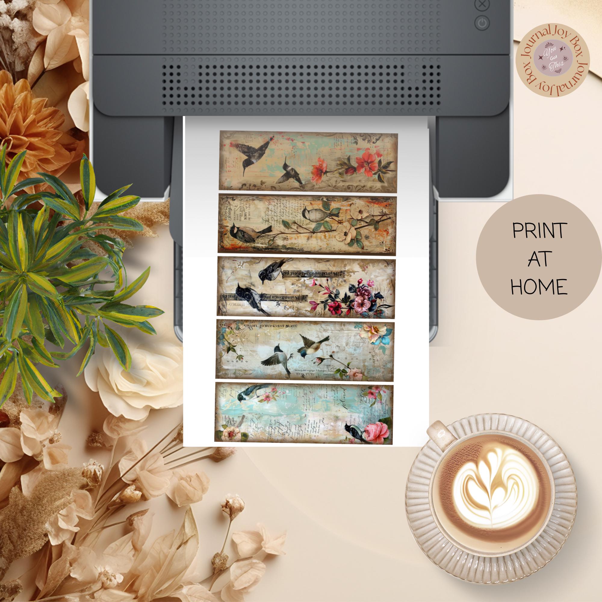 Vintage Bird Bookmarks Set of 5, Printable Digital Download, Antique ...