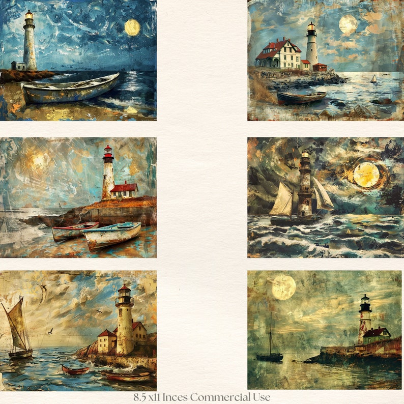 Junk Journal Printable, Ocean Journal Papers, Lighthouse Junk Journal ...