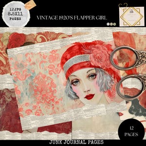 Junk Journal Printable,1920's Flapper Girls Journal, Vintage Flapper Girls Journal Papers, 1920'S Journal, Vintage Junk Journal, Digi Kit