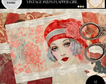 Junk Journal Printable,1920's Flapper Girls Journal, Vintage Flapper Girls Journal Papers, 1920'S Journal, Vintage Junk Journal, Digi Kit