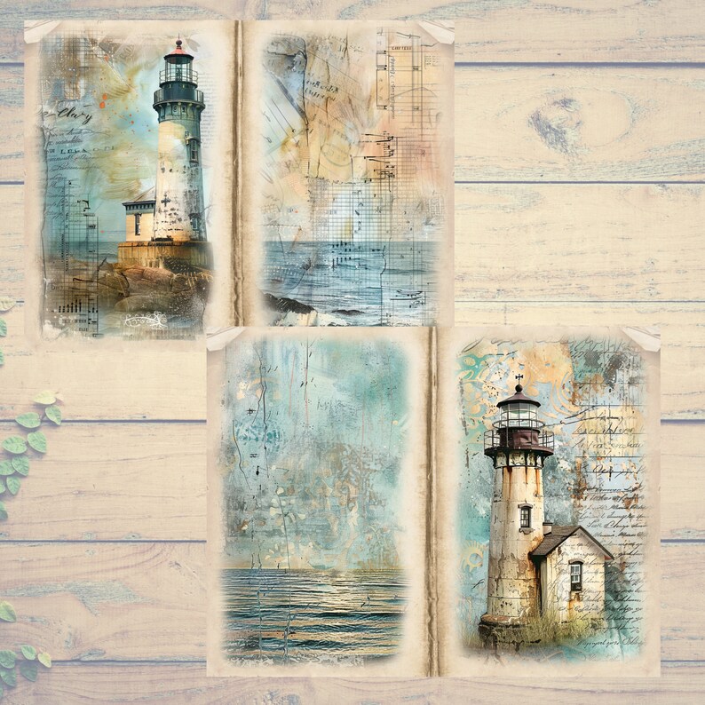 Junk Journal Printable, Vintage Lighthouse Journal, Ocean Journal ...