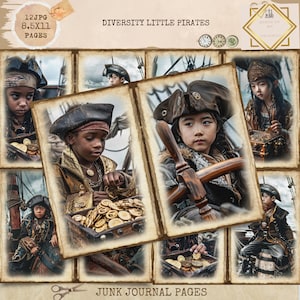 Diario de piratas para niños, Diversidad, Páginas de piratas pequeños, Páginas imprimibles de diversidad para niños, Diario de piratas, Descarga digital