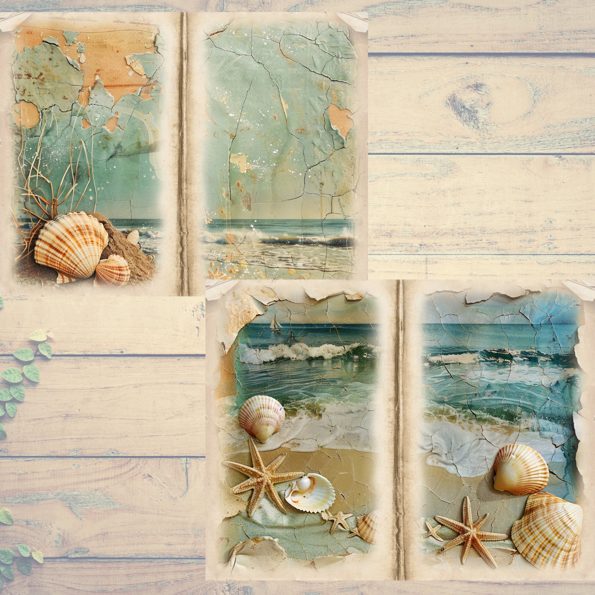 Junk Journal Printable, Vintage Beach Junk Journal, Ocean Journal
