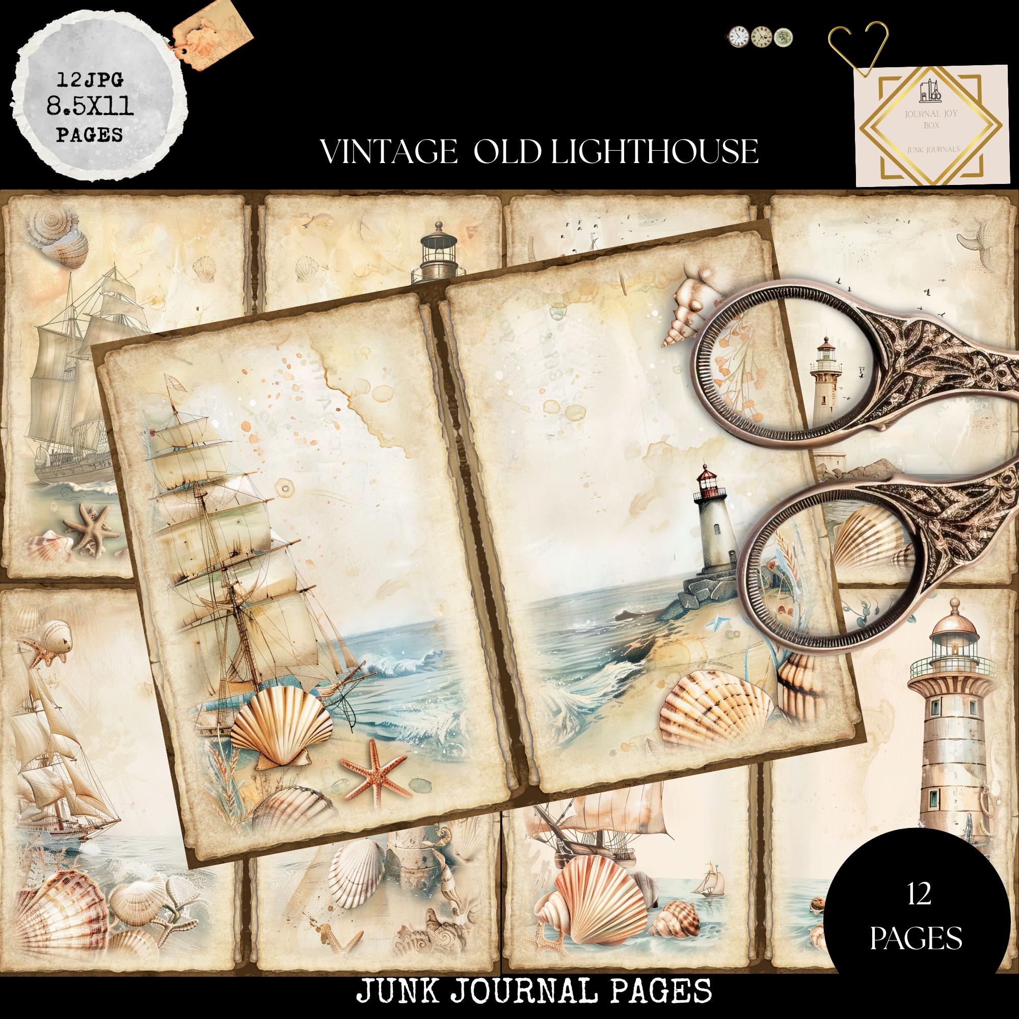 Junk Journal Printable, Vintage Old Lighthouse Journal, Ocean Journal ...