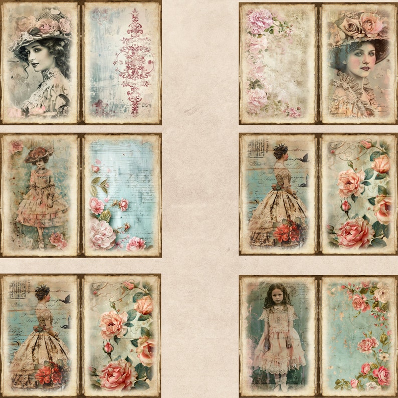 Junk Journal Printable, Victorian Ladies Journal Papers, Victorian Junk ...