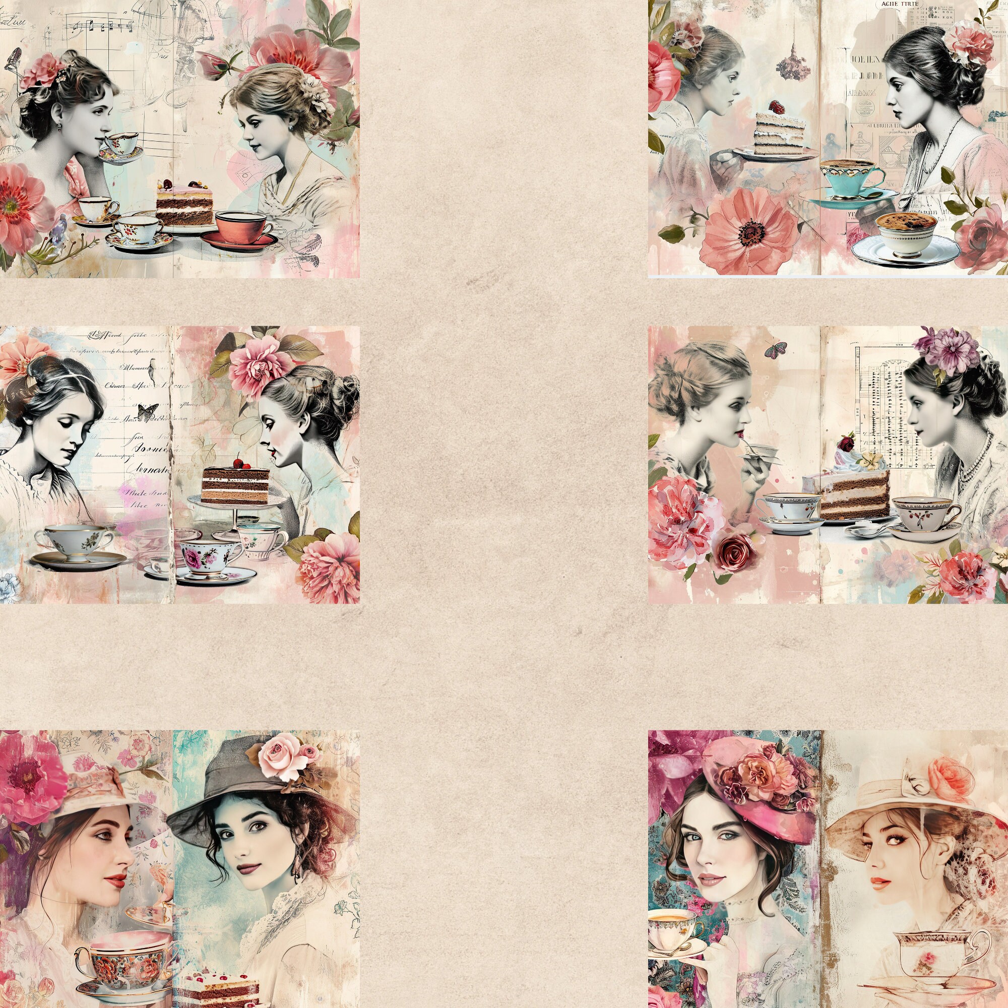 Junk Journal Printable, Victorian Ladies, Vintage Journal Papers ...