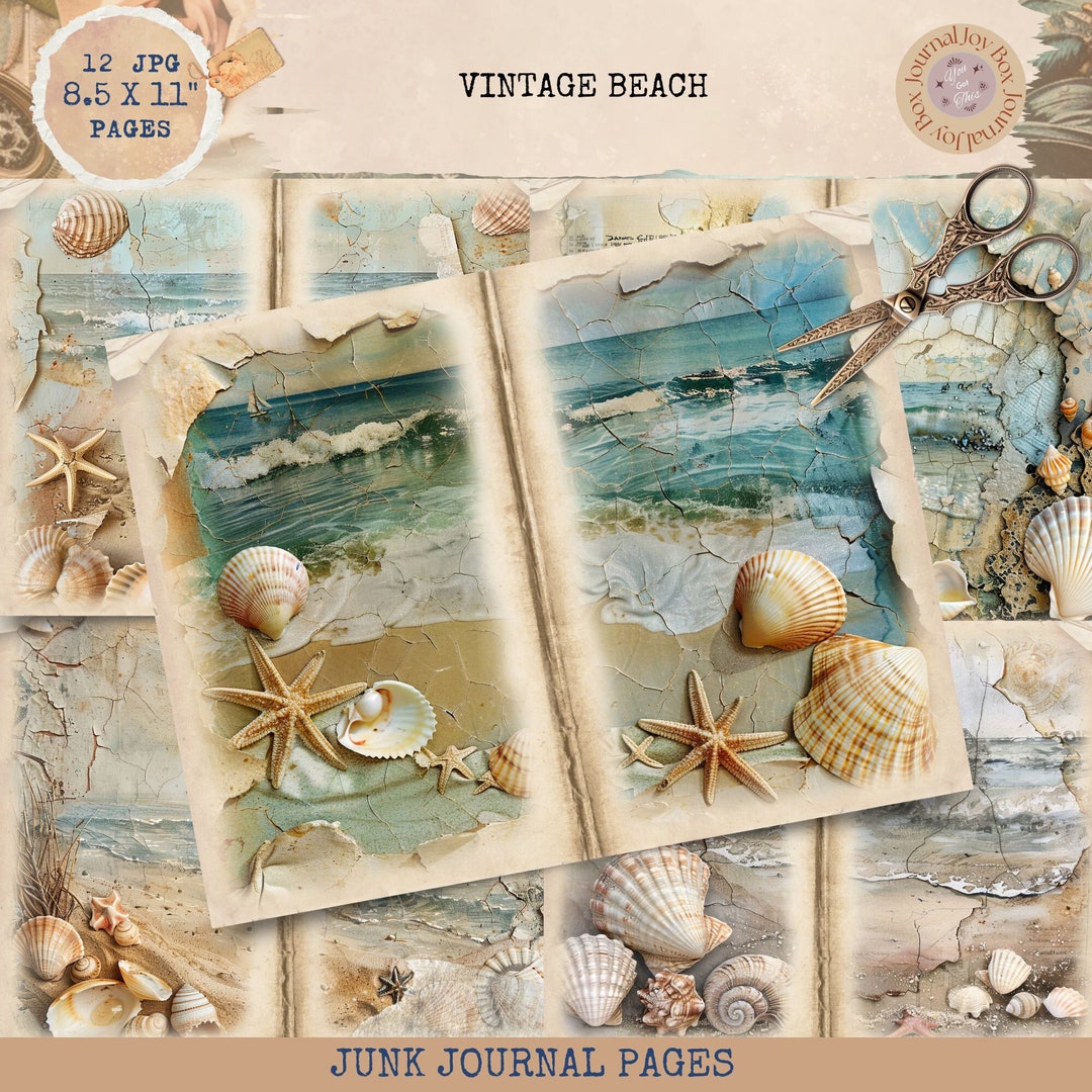 Junk Journal Printable, Vintage Beach Junk Journal, Ocean Journal