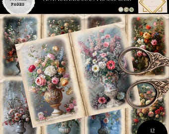 Junk Journal Printable, Vintage Floral Journal, Vintage Journal,  Vintage Blossom Junk Journal, Printable Papers, Digi Kit, Digital Crafts