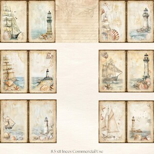 Junk Journal Printable, Vintage Old Lighthouse Journal, Ocean Journal ...