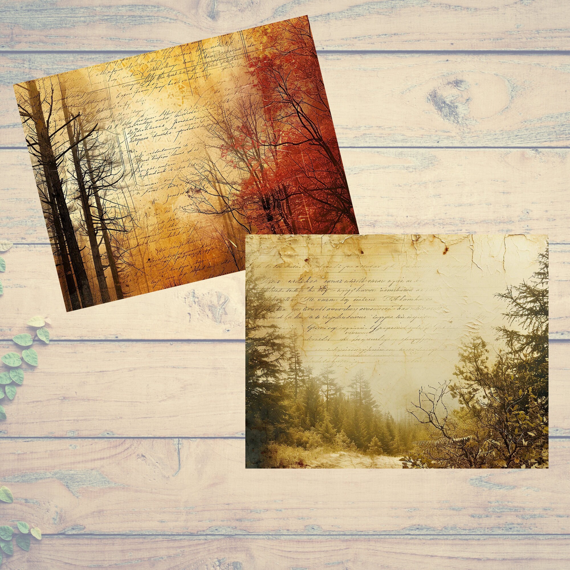 Junk Journal Printable, Forest Vintage Journal Papers, Rain Forest Junk ...