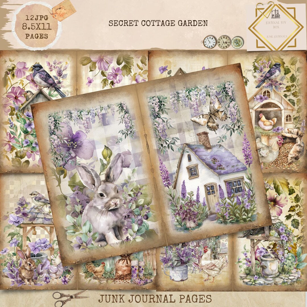 Secret Cottage Junk Journal, Garden Printable Journal Pages, Secret ...