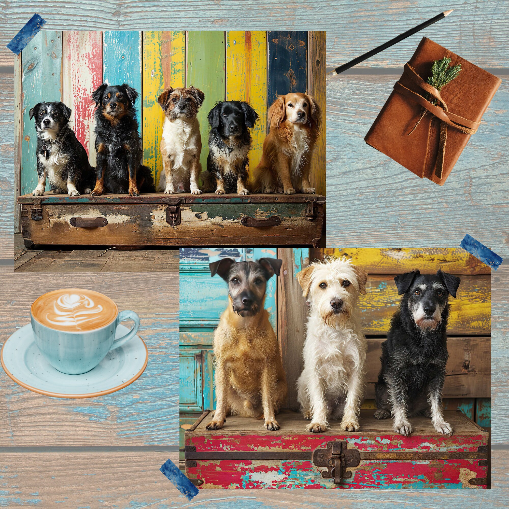 Journal Doogs Junk Journal Printable, Dogs on a Box, Vintage Journal Papers, Cute ...