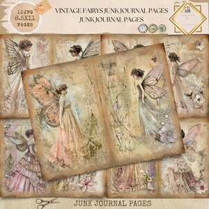 Junk Journal Printable, Magisches Vintage Feen Journal, Fairy Journal Papiere, Fantasy Junk Journal, Junk Journal Digi Kit, Vintage Seiten