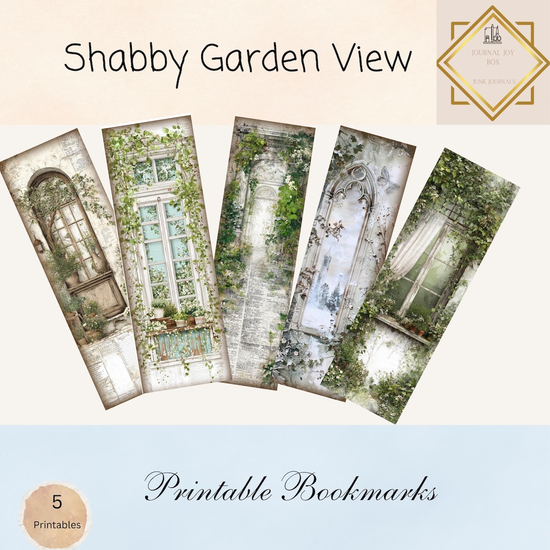 Vintage Window Bookmarks, Printable Cottage Core Bookmarks Ivy Rustic ...