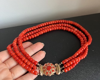 Antique coral beads, natural coral, Mediterranean coral, untreated coral