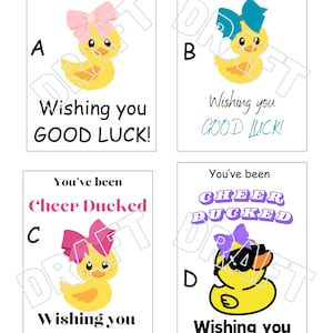 Tarjetas de alegría del pato de la suerte