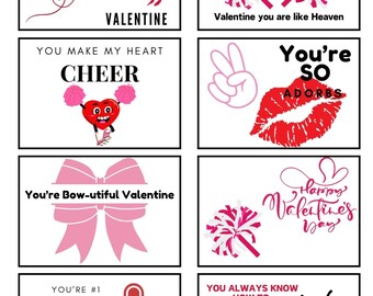 Printable Cheerleader Valentine's