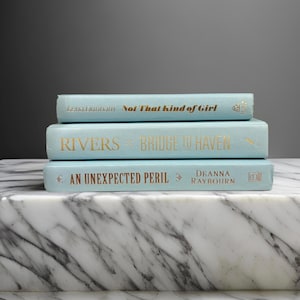 Blue book stack, books, Themed books, decorative books, book set, home decor, neutral decor, book collections