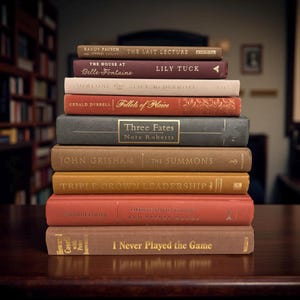 Fall/ Earthy toned book stack, Theme books, decorative books, book set, home decor, neutral decor, book collections, Cream books, Tan books