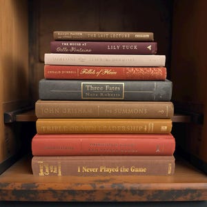 Textured book stack, books, Vintage Style, decorative books, book sets, home decor, neutral, book collections.