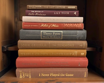 Textured book stack, books, Vintage Style, decorative books, book sets, home decor, neutral, book collections.