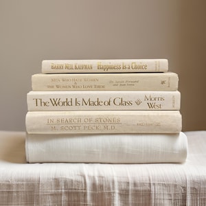 Neutral book stack, books, Themed books, decorative books, book set, home decor, neutral decor, book collections