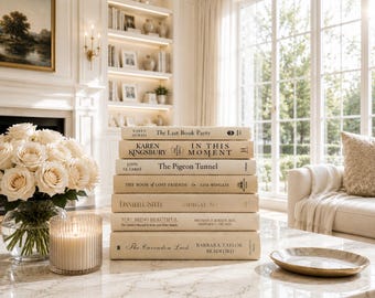 Neutral book stack, books, Themed books, decorative books, book set, home decor, neutral decor, book collections