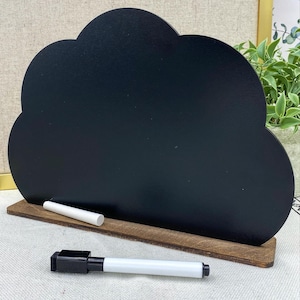 Reversible Cloud-Shaped Desktop Chalkboard/Whiteboard