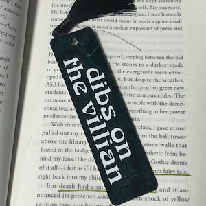 Dibs on the Villian, smut bookmark with tassel, metal bookmark, spicy bookmark for book lover gift, funny bookmark smut reader gift