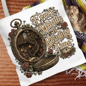 Sac fourre-tout « Chaque minute est une minute de lecture », Sac fourre-tout pour amoureux des livres, Sac à livres style Dark Academia, Sac fourre-tout gothique pour lecteur, Cadeau littéraire BookTok