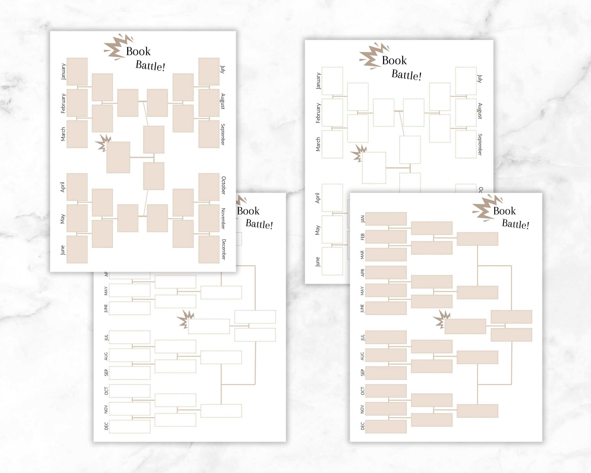 Monthly Reading Challenge | Yearly Book Bracket | Book of the Year ...