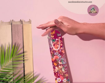 Beautiful bookmark Vintage look floral Slotted aluminium durable booktab Elegant butterfly design lightweight mark Cute easy clean bookclip