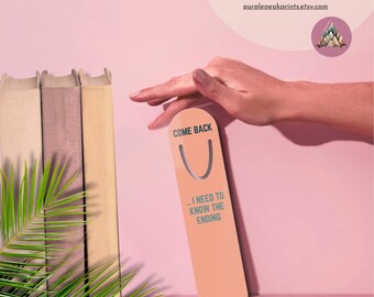 Unique funny slogan Bookmark, Slotted aluminium durable book tab, Elegant light weight marker for avid reader, Book lover metal bookclip