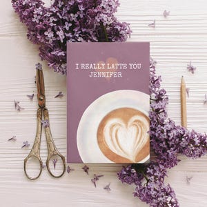 Coffee Lover Personalised valentine's day Card, Punny Latte Anniversary Gift, Custom Wedding Card, Funny greeting Note, Heartfelt birthday