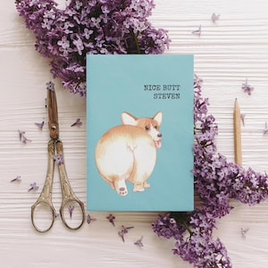 Personalised Corgi Card, Valentine's, Funny Anniversary, Custom Birthday greeting Card, Choose Your Own Name, Punny Card for Special Someone