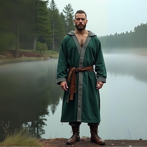 Men’s Viking Tunic | Medieval Warrior Long Shirt Belted Shirt for him | Norse-Inspired Historical Costume for Renaissance & Cosplay Events