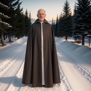 Medieval Collared Cloak for Men | Gothic Men Cape | Renaissance Long Cape Costume | Viking Long Cult Cloak Unisex | Elven Wizard Witch Cloak