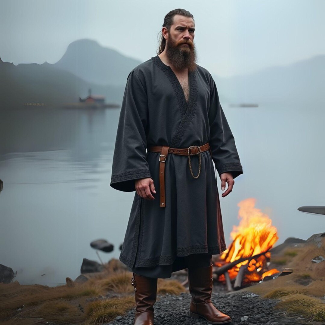 Viking Warrior Skimpy Romper Set with Cape and Fur Trim main image 1