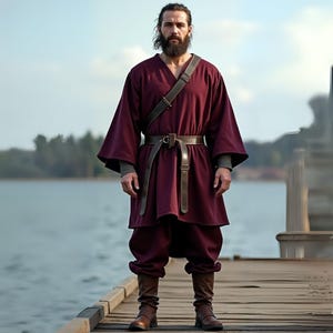 Medieval Viking Tunic Robe for Men | Renaissance Long Sleeve Warrior Outfit | Norse-Inspired Costume for LARP, Cosplay & Festivals