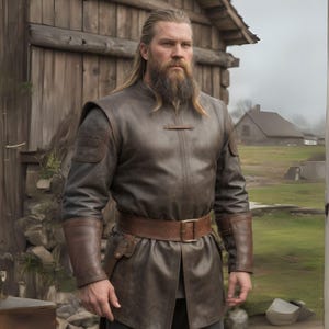 Custom Men Medieval Leather Tailored Jacket | Viking-Inspired Design Belted Waist | Perfect for Renaissance Fairs and Historical Roleplay