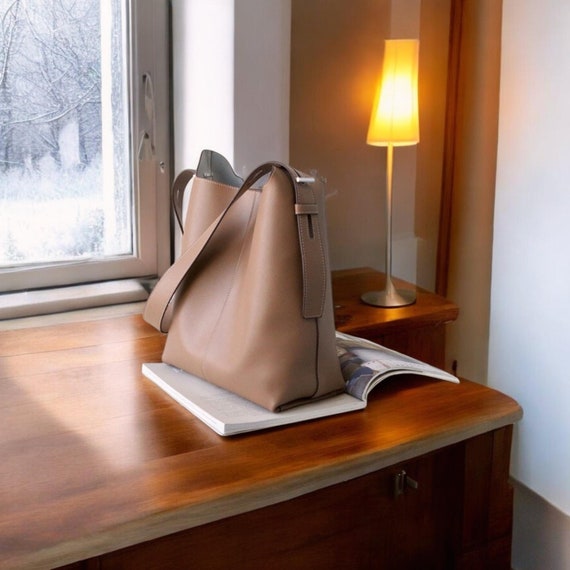 Leather Bucket Bag Leather Tote Bag Womens Genuine Leather Bag Women Leather Bag Cowhide Shoulder Bag Everyday Bag Handmade Leather Bag