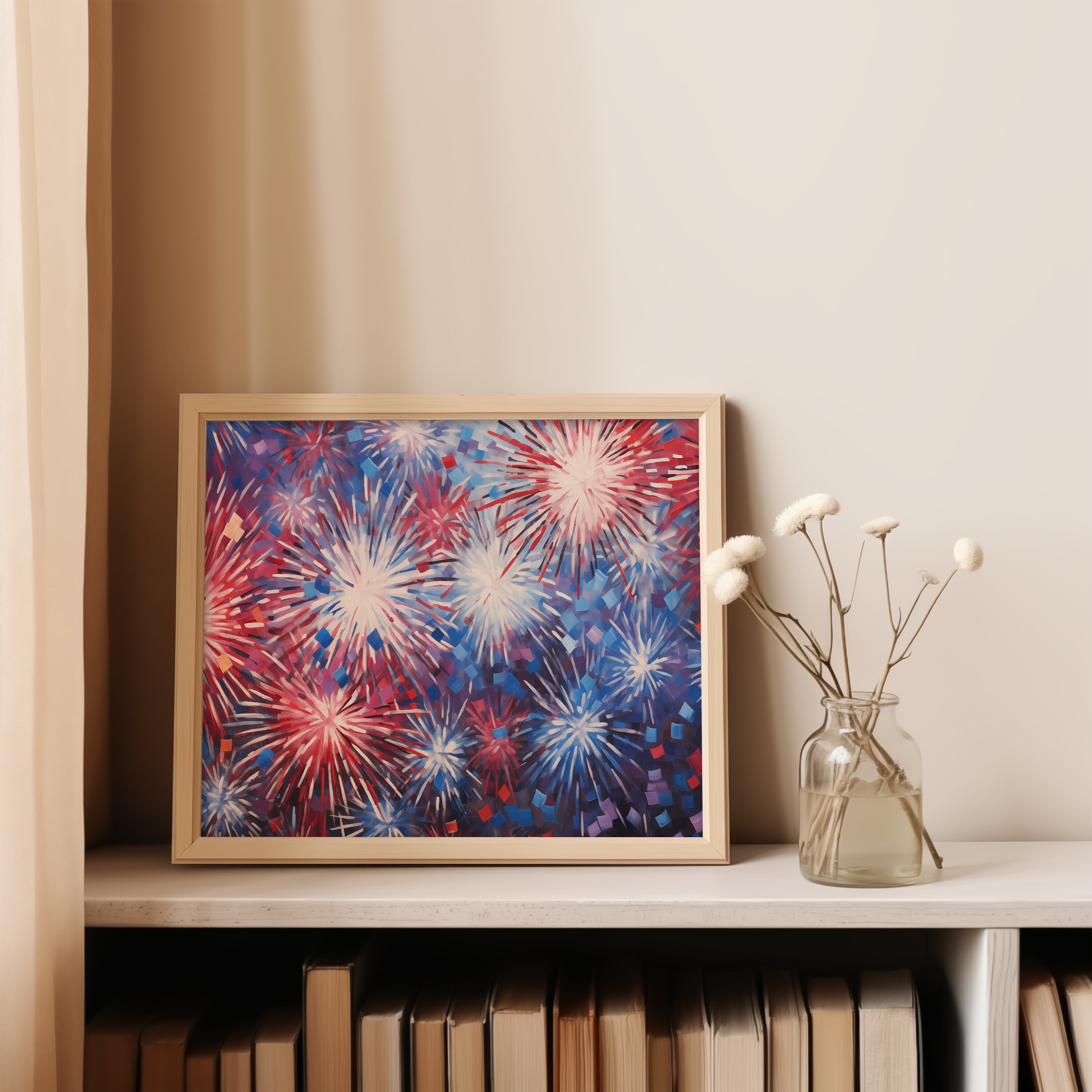 Patriotic 4th of July Fireworks Wall Decor, 4th of July Wall Art ...