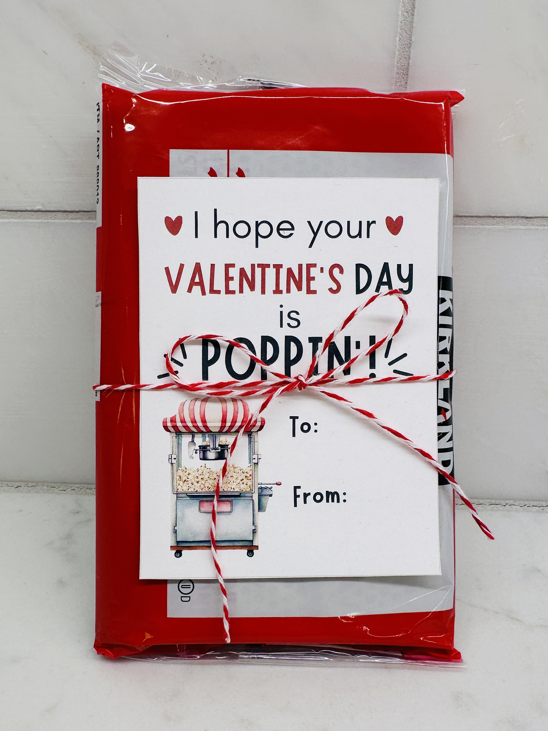 Printable Popcorn Valentine for Kids - Etsy