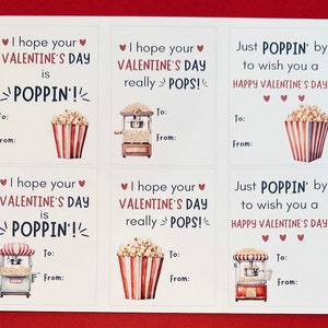 Printable Popcorn Valentine for Kids - Etsy