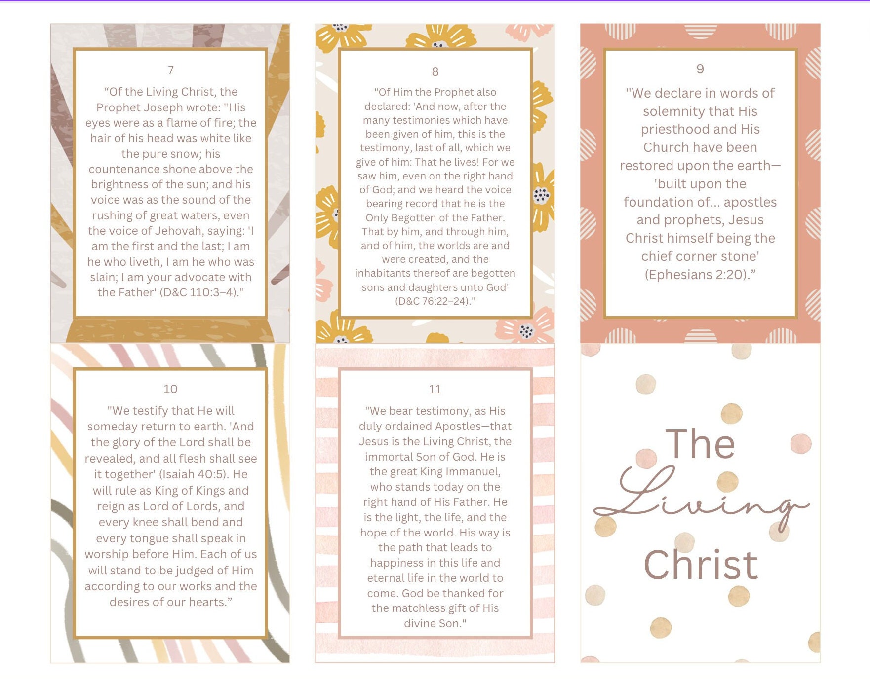 The Living Christ Memorization Cards - Instant Download/printable - Etsy